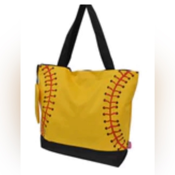 Softball Yellow NGIL Canvas Tote Bag - Picture 1 of 3